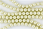 8mm Glass Round Pearl Beads - Butter