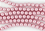 8mm Glass Round Pearl Beads - Dusty Rose