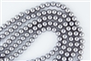 8mm Glass Round Pearl Beads - Hematite