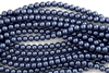 8mm Glass Round Pearl Beads - Navy Blue