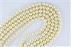 8mm Glass Round Pearl Beads - Vanilla