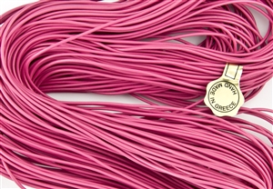 1.5mm Premium Greek Leather Cord - Sold by 1 Yard / 3 Feet - Pink