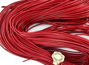 1.5mm Premium Greek Leather Cord - Sold by 1 Yard / 3 Feet - Red