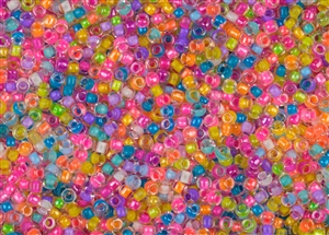 8/0 Toho, Miyuki, Matsuno Japanese Seed Beads - Neon Mix