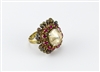 Limited Edition Bead Embroidery Ring Kit - Bellini - Swarovski Rivoli + Fuchsia