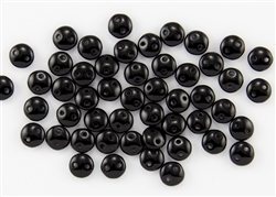 6mm Flat Lentils CzechMates Czech Glass Beads - Jet Black Opaque L4