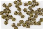 6mm Flat Lentils CzechMates Czech Glass Beads - Olive Chartreuse Copper Picasso L7