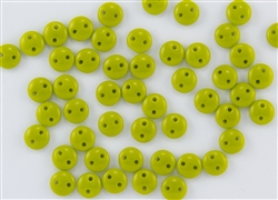 6mm Flat Lentils CzechMates Czech Glass Beads - Olive / Chartreuse Opaque L16