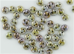 6mm Flat Lentils CzechMates Czech Glass Beads - Opaque Green Ultra Luster L18