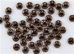 6mm Flat Lentils CzechMates Czech Glass Beads - Dark Bronze Metallic L19