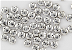 6mm Flat Lentils CzechMates Czech Glass Beads - Silver Metallic L23