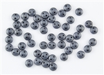 6mm Flat Lentils CzechMates Czech Glass Beads - Matte Metallic Hematite L36