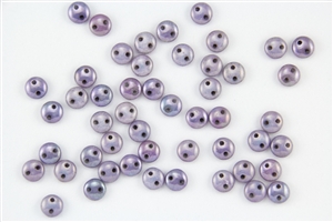 6mm Flat Lentils CzechMates Czech Glass Beads - Opaque Amethyst Luster L38