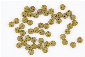 6mm Flat Lentils CzechMates Czech Glass Beads - Opaque Ashen Grey Picasso L42