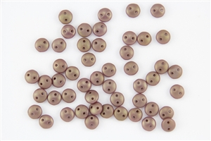 6mm Flat Lentils CzechMates Czech Glass Beads - Ashen Grey Copper Picasso L45
