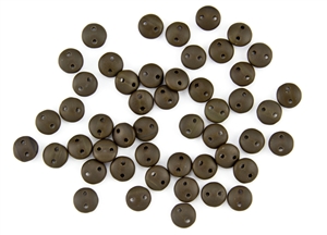 6mm Flat Lentils CzechMates Czech Glass Beads - Chocolate Brown Matte L51