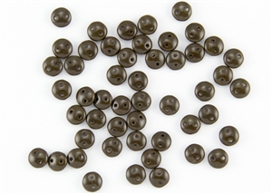 6mm Flat Lentils CzechMates Czech Glass Beads - Opaque Chocolate Brown L53