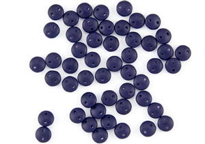 6mm Flat Lentils CzechMates Czech Glass Beads - Navy Blue Matte L54