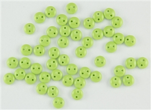 6mm Flat Lentils CzechMates Czech Glass Beads - Opaque Honeydew L55