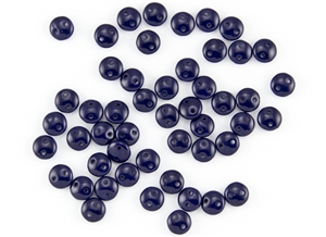 6mm Flat Lentils CzechMates Czech Glass Beads - Opaque Navy Blue L56