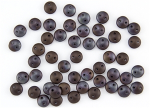 6mm Flat Lentils CzechMates Czech Glass Beads - Chocolate Brown Matte Bronze Vega L58
