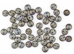 6mm Flat Lentils CzechMates Czech Glass Beads - Iris Brown Metallic Matte L85