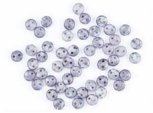 6mm Flat Lentils CzechMates Czech Glass Beads - Ancient Dusty Blue Moon Dust Matte L102
