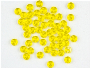 6mm Flat Lentils CzechMates Czech Glass Beads - Lemon Yellow Transparent L105