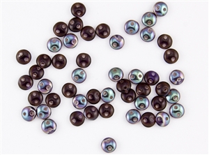 6mm Flat Lentils CzechMates Czech Glass Beads - Tanzanite Celsian L128