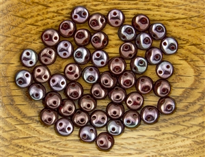 6mm Flat Lentils CzechMates Czech Glass Beads - Siam Ruby Vega L131