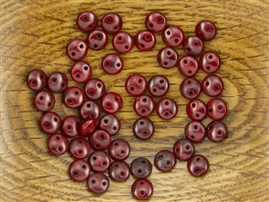 6mm Flat Lentils CzechMates Czech Glass Beads - Opaque Red Jet Picasso L132