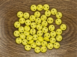 6mm Flat Lentils CzechMates Czech Glass Beads - Opaque Yellow Iris Matte L138