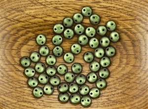 6mm Flat Lentils CzechMates Czech Glass Beads - Olive Mauve Polychrome L149