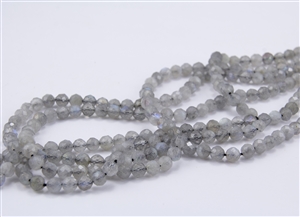 5mm Natural Labradorite Gemstone Faceted Round Beads