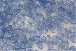 9x14mm Czech Beads Pressed Glass Leaves - Transparent Light Sapphire Luster