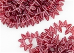 6x11mm Czech Glass Beads Mini Leaves - Cranberry Agate