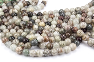 12mm Natural Lodolite Quartz / Garden Quartz Gemstone Round Beads