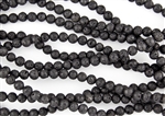 6mm Natural Black Lava Stone Round Beads