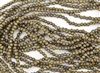 3mm Corrugated Melon Round Czech Glass Beads - Oxidized Bronze Clay