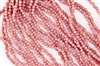 3mm Corrugated Melon Round Czech Glass Beads - Opaque Coral Pink