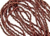 3mm Corrugated Melon Round Czech Glass Beads - Opaque Red Bronze Picasso