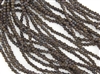 3mm Corrugated Melon Round Czech Glass Beads - Jet Bronze Vega Matte