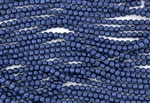 5mm Corrugated Melon Round Czech Glass Beads - Dark Blue Metallic Suede