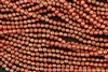 5mm Corrugated Melon Round Czech Glass Beads - Cardinal Red Halo
