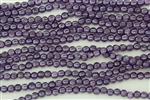 5mm Corrugated Melon Round Czech Glass Beads - Coated Satin Lavender