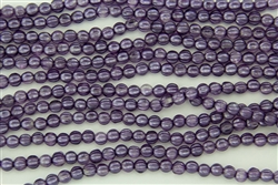 5mm Corrugated Melon Round Czech Glass Beads - Coated Satin Lavender
