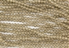 5mm Corrugated Melon Round Czech Glass Beads - Gold Linen Halo