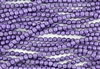 5mm Corrugated Melon Round Czech Glass Beads - Sugar Plum Metallic Suede