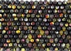 8mm Corrugated Melon Round Czech Glass Beads - Crystal Marea Jet Black