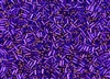 #1 Bugle 3mm Japanese Miyuki Glass Beads - Violet Silver Lined #1427